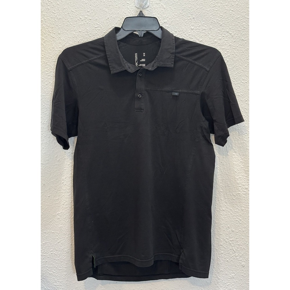 Arc'teryx Polo Shirt Mens M, Black Stretch Logo Premium Quality Performance